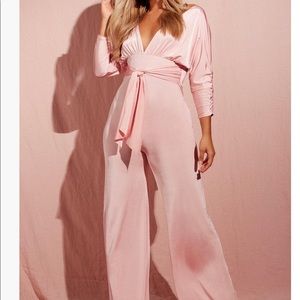 Light Pink Boohoo Long Jumsuit